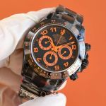 ROLEX Daytona 7750 Movement Blaken 40*12.3MM 904L Steel Black with Orange Watch
